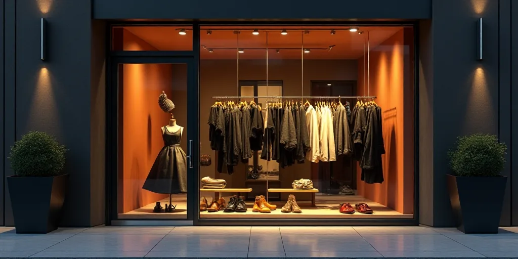 a logo for a company that sells accessories and accessories for sale in the store's storefront windo