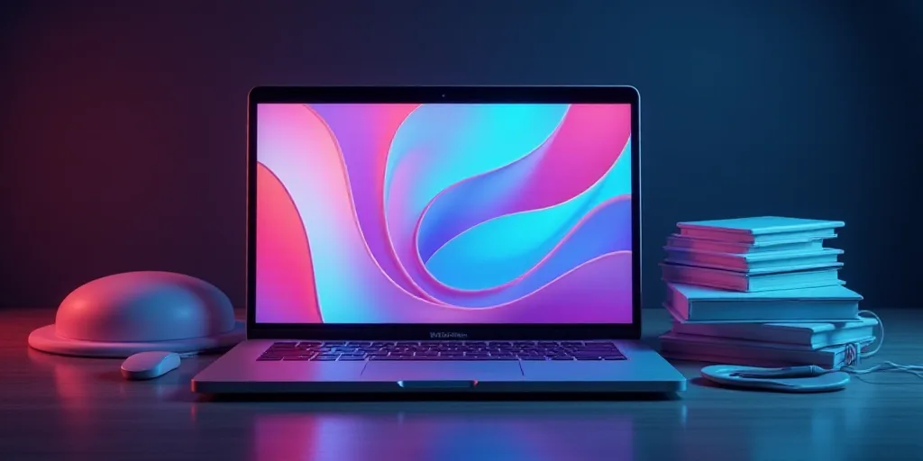 a macstorre fest logo with a laptop and a stack of macstorre products in front of it, Andries Stock,