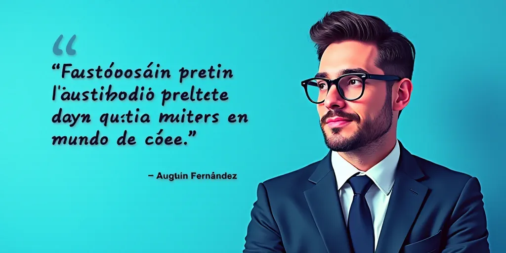 a man in a suit and glasses with a blue background and a quote from the author, fausto prettiin mund