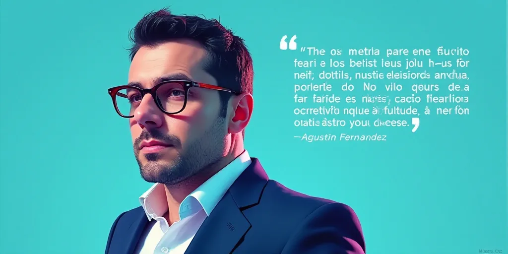 a man in a suit and glasses with a blue background and a quote from the author, fausto prettiin mund