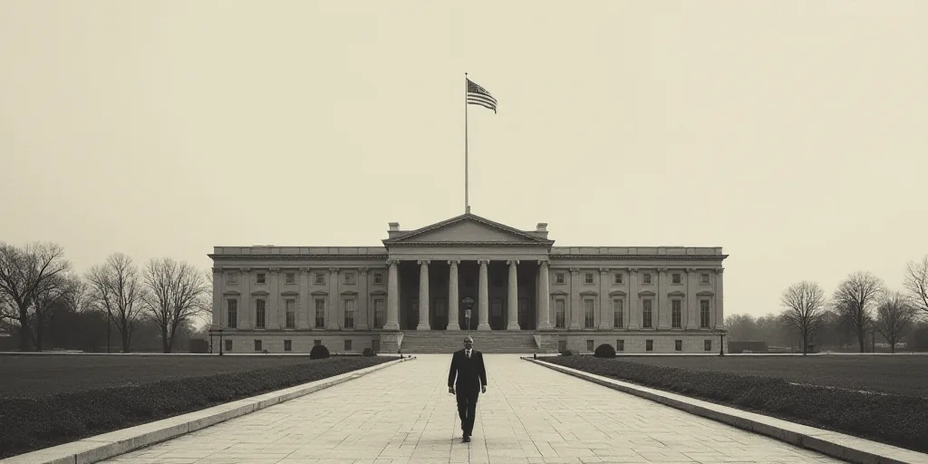 a man walking in front of a building with a flag on top of it and a flagpole on top of it, Cassius M