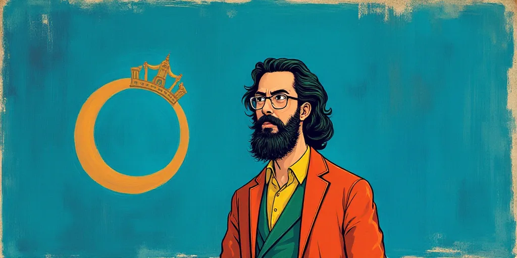 a man with a beard and glasses standing in front of a blue background with the words, el pasonista,