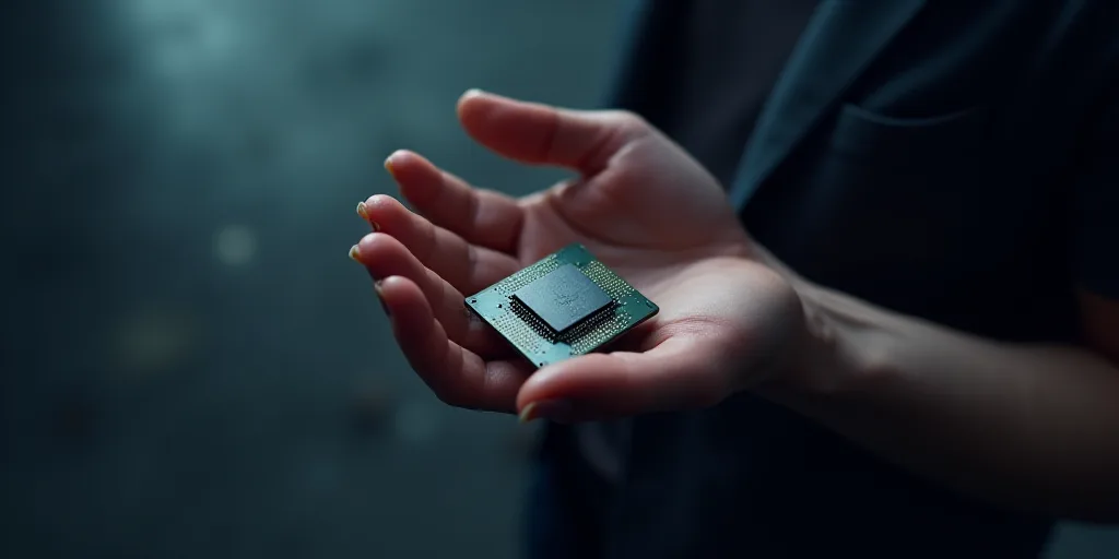 a person holding a small electronic device in their hand with a finger on it's thumb and a micro pro