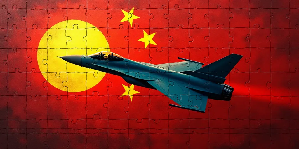 a picture of a flag with a jet fighter in the middle of it and a sun on the side, Cui Bai, turnaroun
