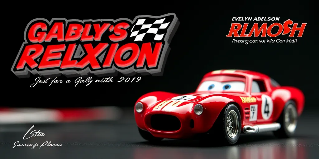 a poster for a race car event with a red car in the background and a black background with a red and