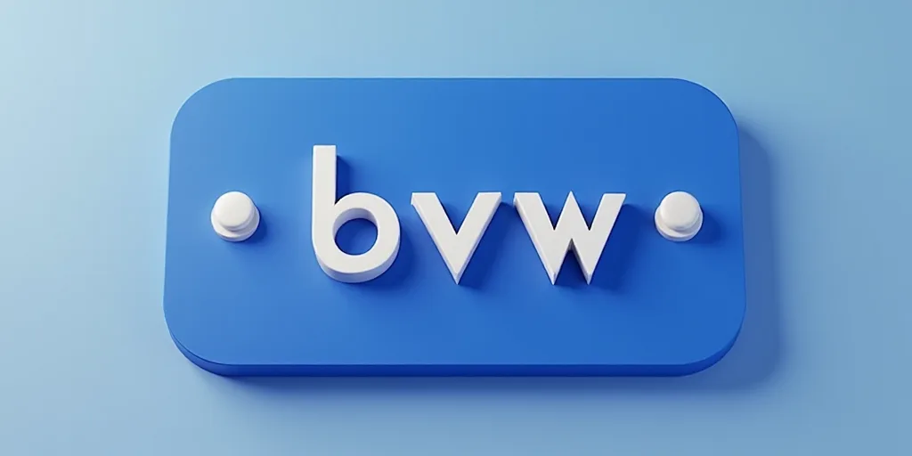 a sign for a bank with a blue background and a white bvw sign above it that says bvw, Dionisio Baixe