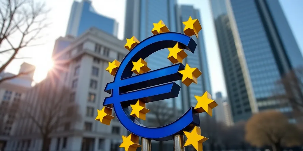 a sign for a european central bank in front of a building in the city of london, england, uk, Évari