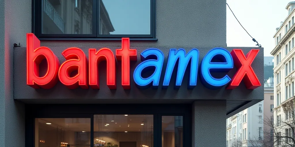 a sign that is on the side of a building with a red and blue sign that says bantamex, Adam Manyoki,