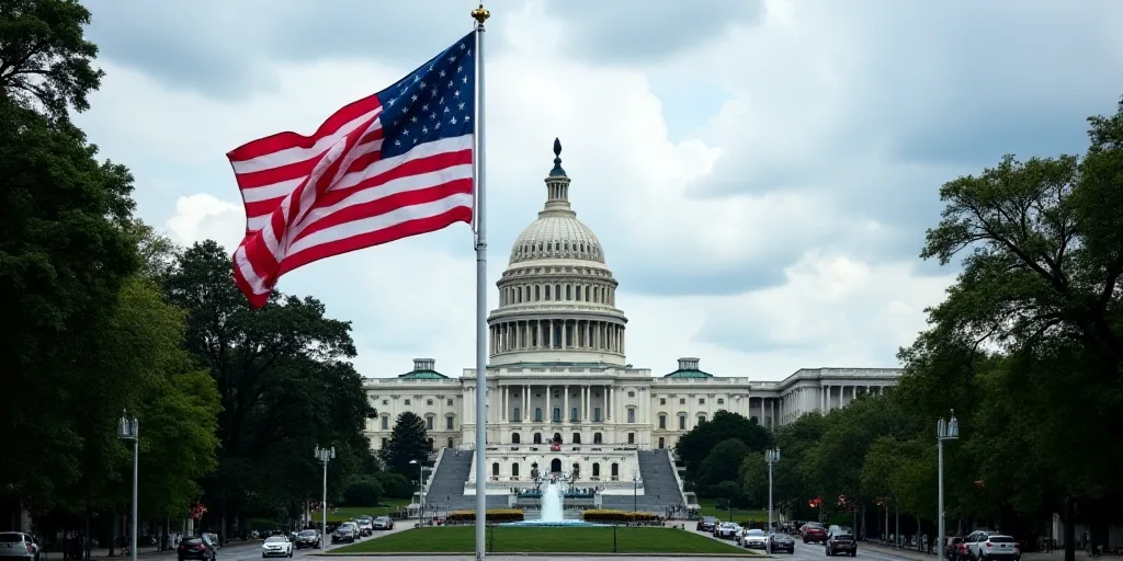 a view of the capitol building from across the street from the white house in washington dc, usa, wi