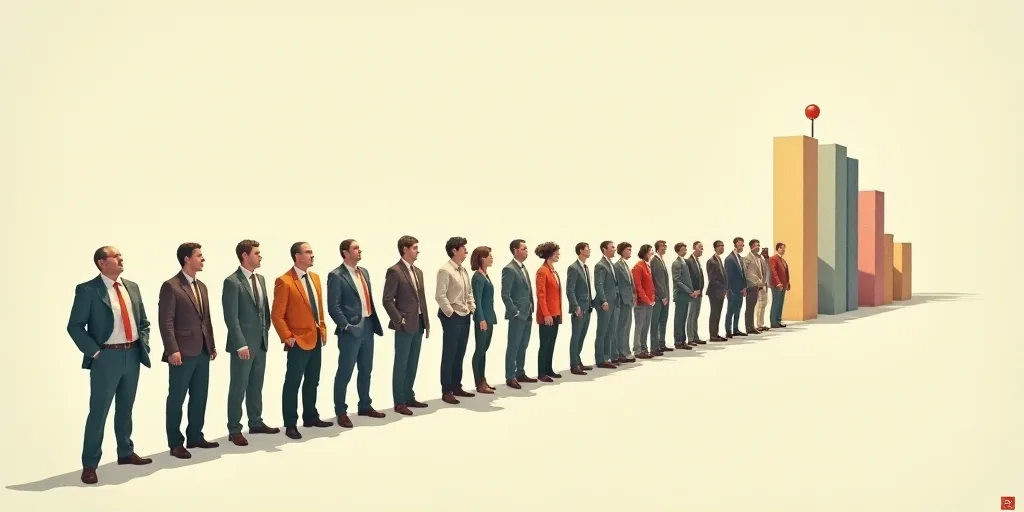a bar chart with a line of people on it and a line of people on the side of the bar, Eddie Mendoza,