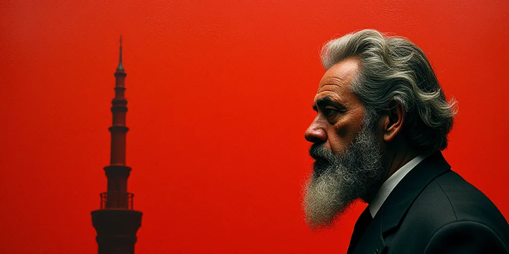 a close up of a person with a beard and a president looking at something in the distance with a red