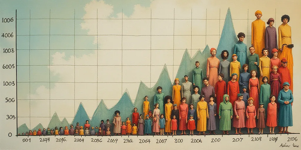 a graph showing the number of people in different countries, with the number of people in different