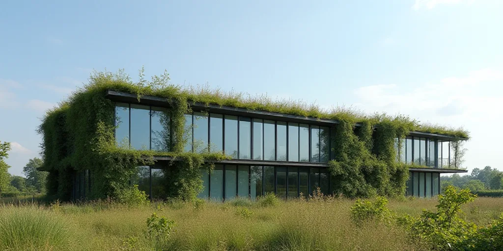 a large building with a lot of windows on it's side and a sky background behind it that is clear, Bo