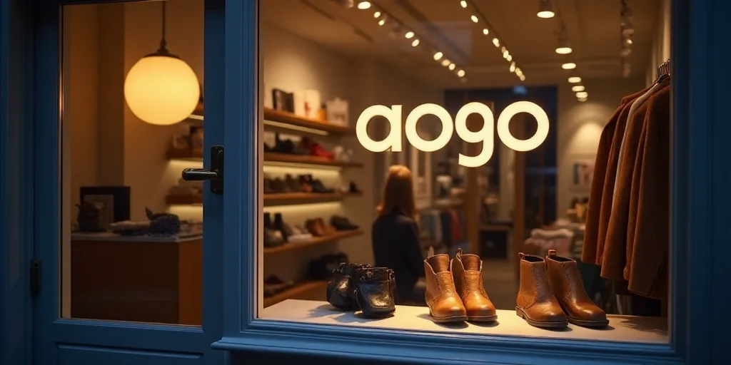 a logo for a company that sells accessories and accessories for sale in the store's storefront windo