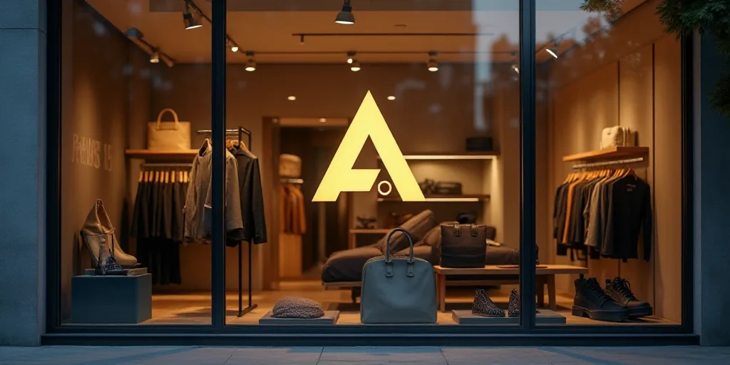 a logo for a company that sells accessories and accessories for sale in the store's storefront windo