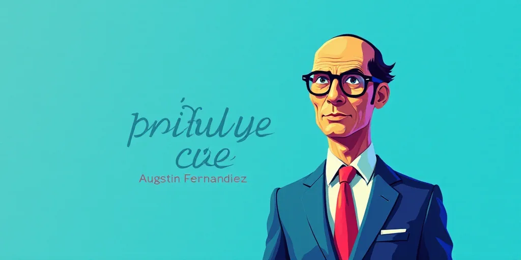 a man in a suit and glasses with a blue background and a quote from the author, fausto prettiin mund