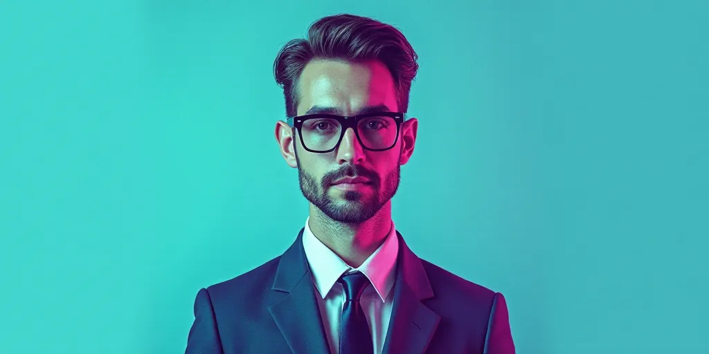 a man in a suit and glasses with a blue background and a quote from the author, fausto prettiin mund