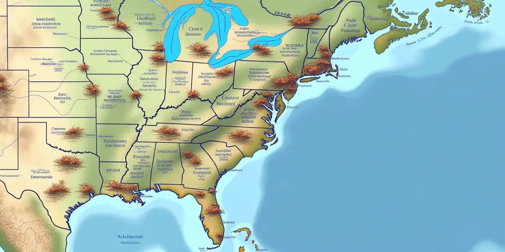 a map of the atlantic showing the major rivers and major cities in the united states and the atlanti