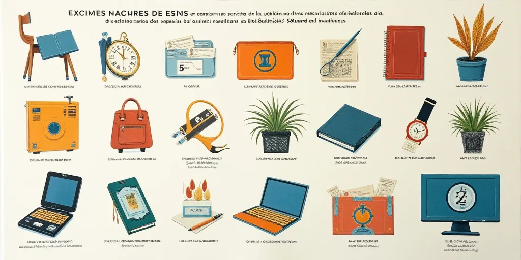 a poster with a description of the different types of business items in spanish and english, and a d