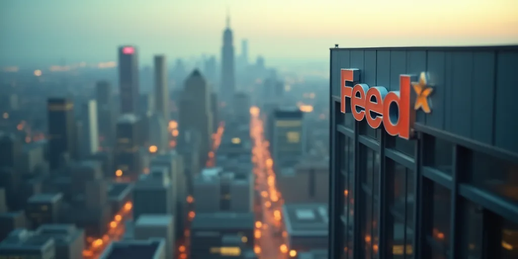 a view of a city from a high rise building with a sign that reads fedex on it's side, Félix Ziem, z