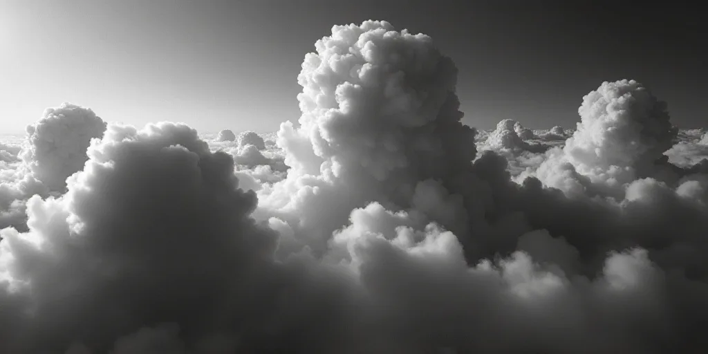 a black and white photo of a bunch of balls of smoke in the air with the words unclasssteded above i