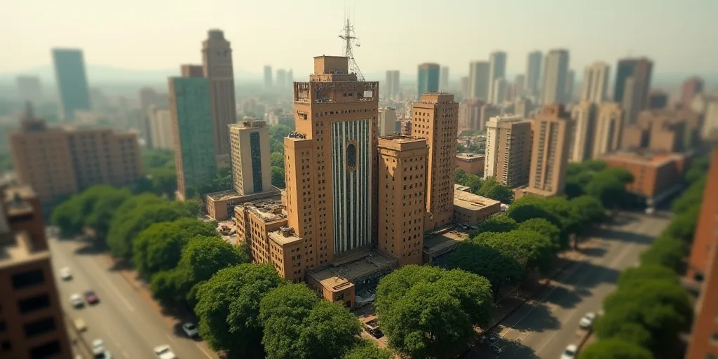 a city with a lot of tall buildings and a lot of trees in front of it and a lot of buildings, David