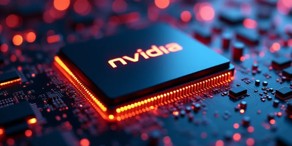 a close up of a cpu chip with the logo of nviddia on it and a circuit board, Andries Stock, rtx on,