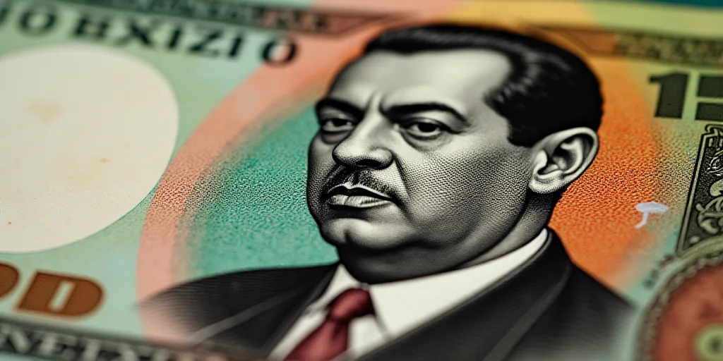 a close up of a mexican currency bill with a man in a suit and tie on it's face, David Alfaro Siquei