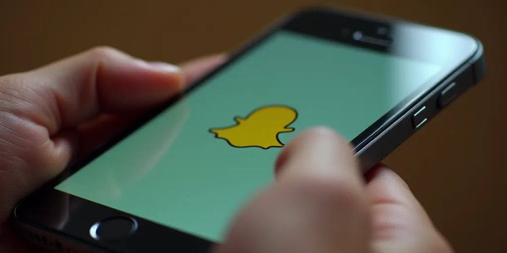 a close up of a person's hand holding a cell phone with snapchat on the screen, Ahmed Yacoubi, scree