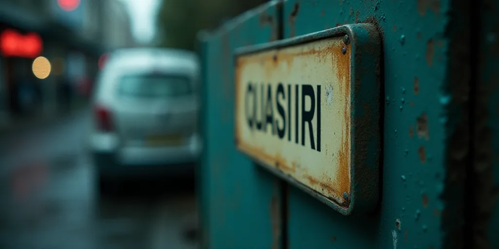 a close up of a sign on a wall with a phone in the background and a phone in the foreground, Avgust