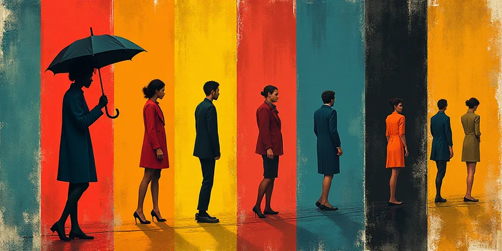 a collage of different posters with different colors and sizes of people in them, including a woman
