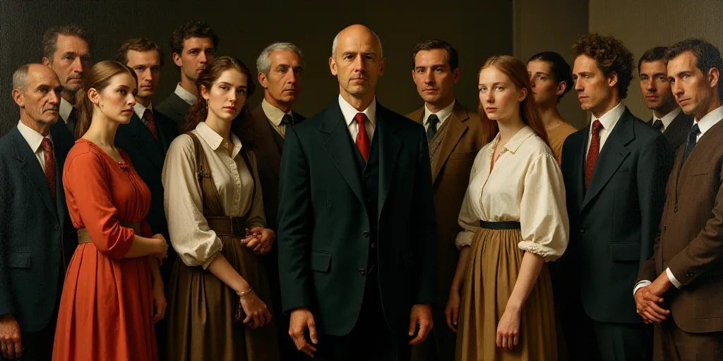 a group of people standing around a man in a suit and tie and a woman in a dress shirt, Bernie D’A