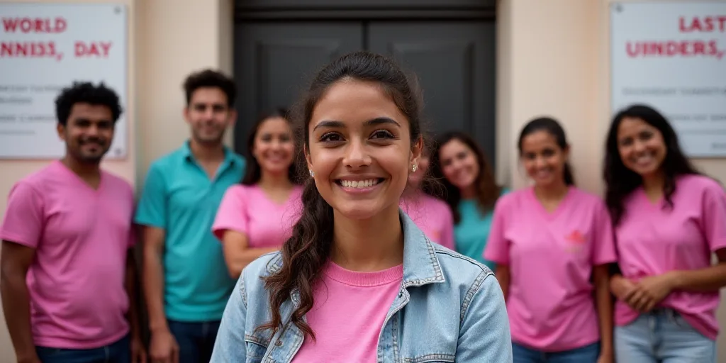 a group of people standing next to each other in front of a building with a sign on it that says wor