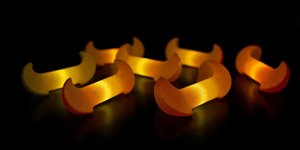 a group of yellow and orange cell phones on a black background with a black background and a black b