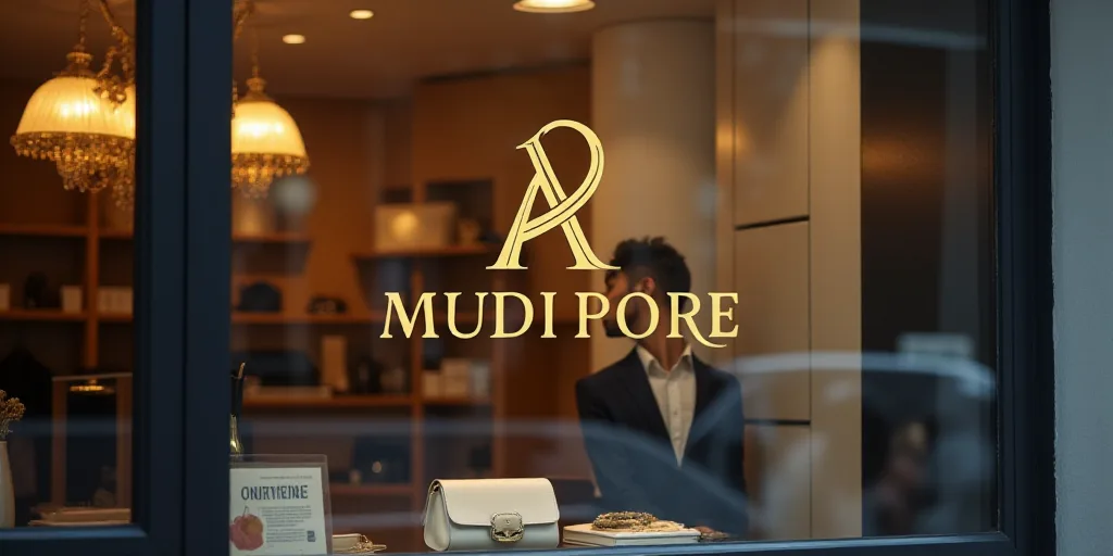 a logo for a company that sells accessories and accessories for sale in the store's storefront windo