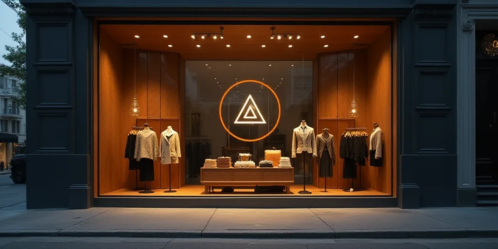 a logo for a company that sells accessories and accessories for sale in the store's storefront windo