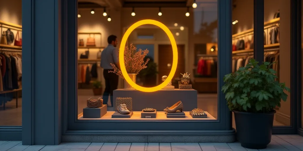 a logo for a company that sells accessories and accessories for sale in the store's storefront windo