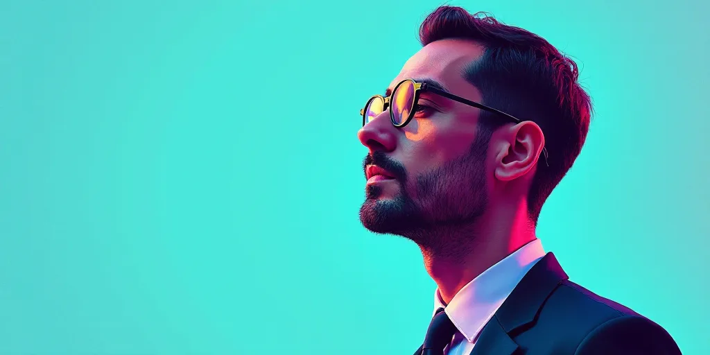 a man in a suit and glasses with a blue background and a quote from the author, fausto prettiin mund