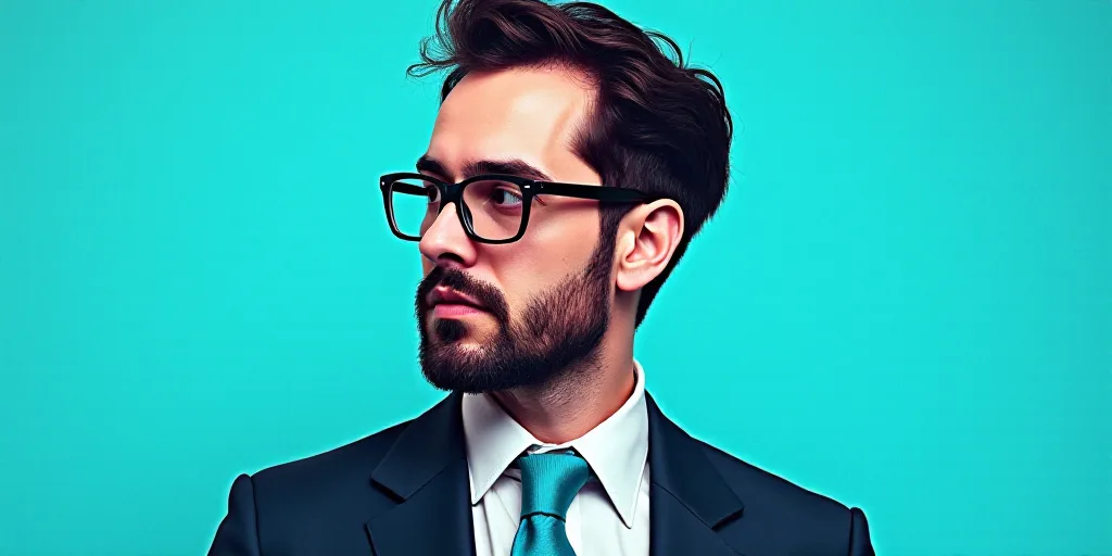 a man in a suit and glasses with a blue background and a quote from the author, fausto prettiin mund