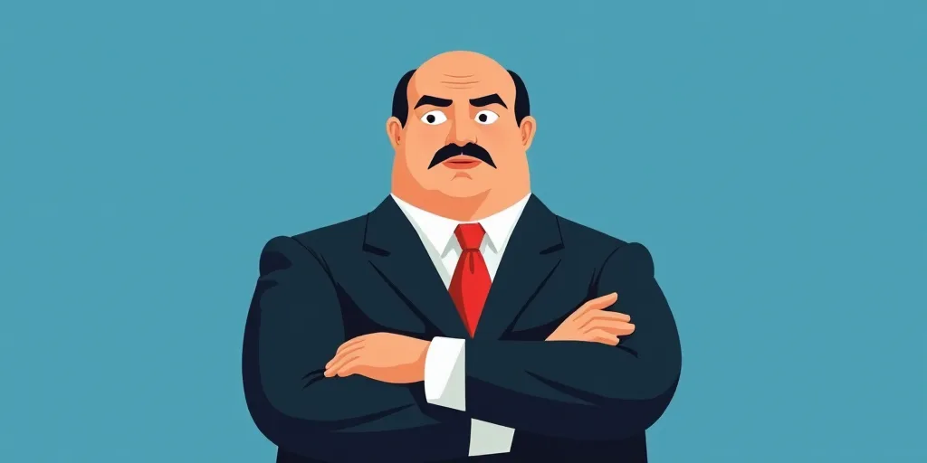 a man in a suit and tie with his arms crossed and his arms crossed, with a blue background, Fernando