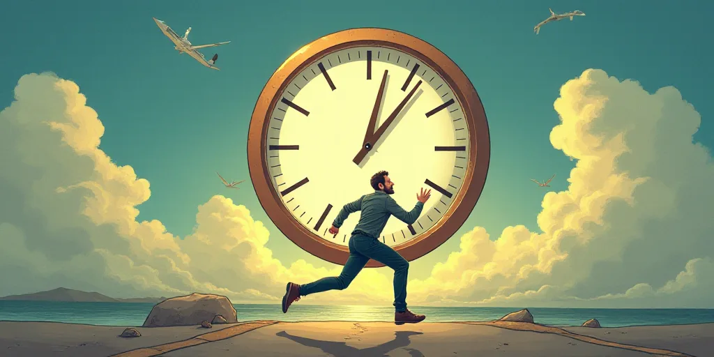 a man is running up the clock to get the time left for him to go to work on the day, Évariste Vital