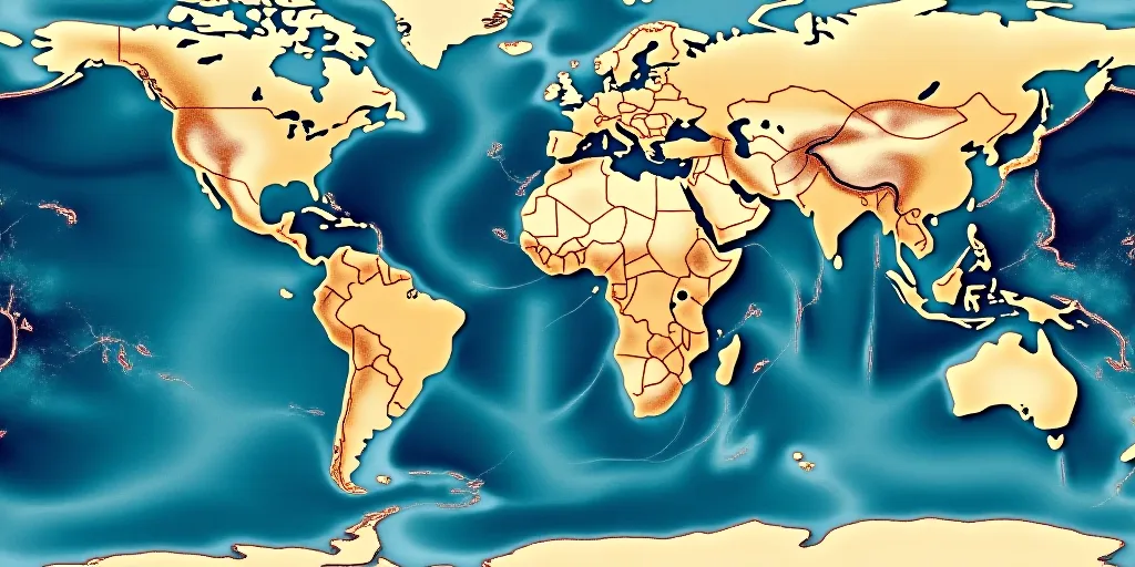 a map of the ocean showing the various routes of the ocean currents and the current current current