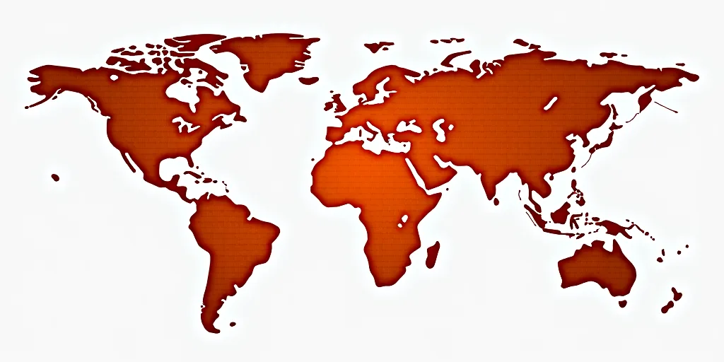 a map of the world with orange dots on it and a white background with a black map of the world, Buck