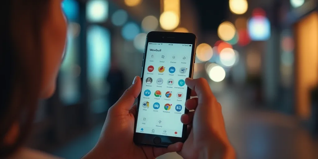 a person holding a cell phone with a webull app on the screen and a hand holding a cell phone, Aquir