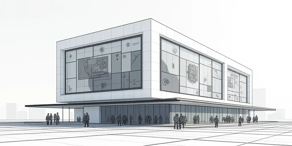 a picture of a building with many different things on it's screen and a bunch of other things on the