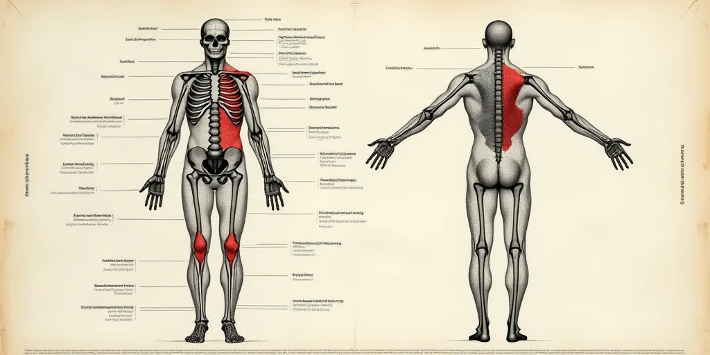 a poster with a description of the different areas of the body and the words below it in spanish and