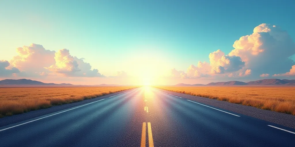 a road with a sky background and a sky background with clouds and a sky line with a sky line and a s