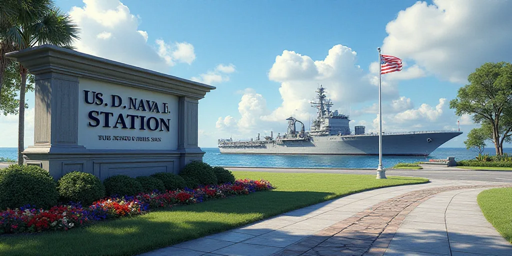 a sign for the us naval station in the united states of the united states of the united states of th