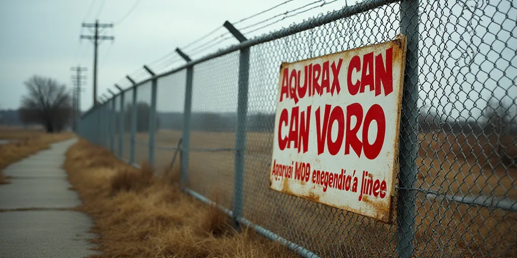 a sign is posted on a fence in a foreign country in a foreign country in the united states of americ