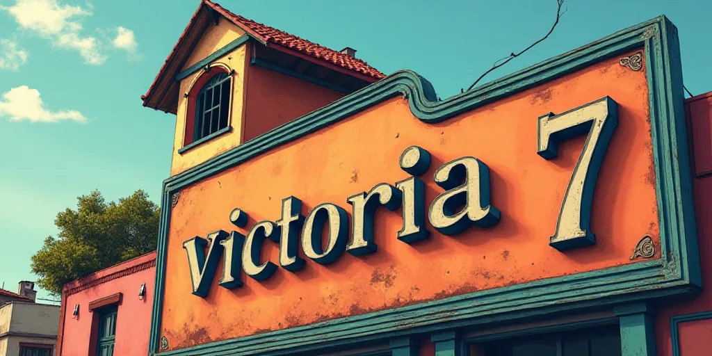 a sign on a building that says victoria 7, costa de bolsa, on the side of a building, Esteban Vicent